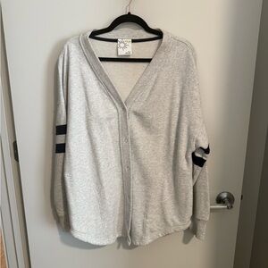 Aerie Gray and Navy Striped Knit